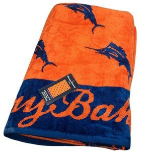 Tommy Bahama Marlin Logo Beach Towel Blue Orange Fish Ocean Pool 36x68